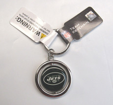 NFL New York Jets Spinning Logo Key Ring Keychain Forever Collectibles - £8.56 GBP