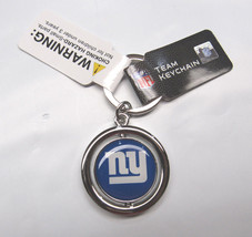 NFL New York Giants Spinning Logo Key Ring Keychain Forever Collectibles - £11.72 GBP