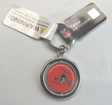 NFL Cleveland Browns Spinning Logo Key Ring Keychain Forever Collectibles - £10.38 GBP