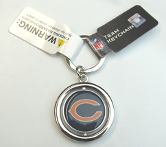 NFL Chicago Bears Spinning Logo Key Ring Keychain Forever Collectibles - £10.16 GBP