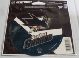 NHL San Jose Sharks 4 inch Auto Magnet Round Stick Puck Style by WinCraft - £10.66 GBP