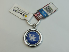 NCAA Kentucky Wildcats Spinning Logo Key Ring Keychain Forever Collectibles - $10.95