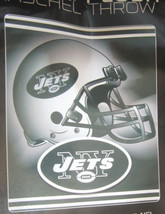 NFL New York Jets Royal Plush 50&quot; by 60&quot; Raschel Blanket Tonal Helmet Design - £31.93 GBP