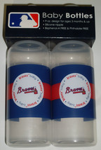 MLB Atlanta Braves 2-Pack 9 fl oz Baby Bottle Set by Baby Fanatic - £14.91 GBP