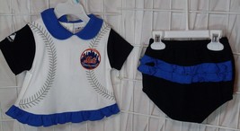 MLB New York Mets White and Blue 2PC T-Shirt With Bottom Shorts Set size 12M - £18.34 GBP