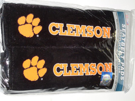 NCAA Clemson Tigers Seat Belt Pads Velour Pair by Fremont Die - £10.94 GBP