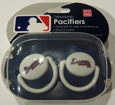 MLB Atlanta Braves Pacifier set of 2 Solid Color w/Case by baby fanatic - £11.06 GBP