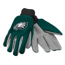 NFL Philadelphia Eagles Colored Palm Utility Gloves Green w/ Gray Palm by FOCO - £11.98 GBP