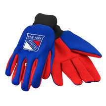 NHL New York Rangers Colored Palm Utility Gloves Royal w/ Red Palm by FOCO - £8.78 GBP