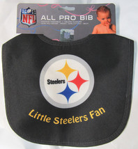 NFL Pittsburgh Steelers Infant All PRO Baby Bib Black Little Steelers Fan - £8.58 GBP