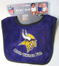 NFL Minnesota Vikings Fan Baby Bib Purple w/Black Trim by WinCraft - £8.75 GBP