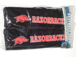 NCAA Arkansas Razorbacks Seat Belt Pads Velour Pair by Fremont Die - £10.93 GBP