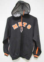 MLB New York Mets Hooded Pullover Black Sweatshirt Applique X-Large by Lee Sport - £31.93 GBP