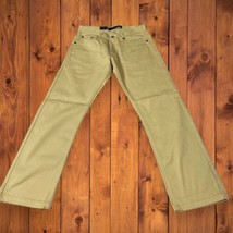 NWT Mens 31x31 Ramie/Cotton Khaki Straight Leg Denim Ask Jeans Y2K - £14.09 GBP