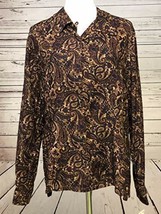 SAG Harbor 16 Button front blouse Paisley Rayon Womens Long Sleeve Shirt... - $15.19