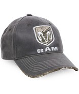 Dodge RAM Logo Charcoal Weathered Cotton Cap with Realtree Edge™ - For Men - £15.67 GBP