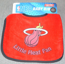 NBA Little Miami Heat Fan Baby Bib Red w/Black Trim by WinCraft - £10.20 GBP