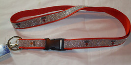 NBA Chicago Bulls Logo on Sparkle Lanyard Detachable Buckle 23&quot;X3/4&quot; by Aminco - £11.15 GBP