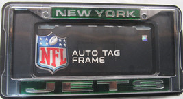 NFL New York Jets White in Green Laser Cut Chrome License Plate Frame - £19.57 GBP