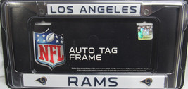 NFL Los Angeles Rams Chrome License Plate Frame Thin Blue Letters - £12.73 GBP