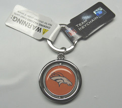 NFL Denver Broncos Spinning Logo Key Ring Keychain Forever Collectibles - £11.85 GBP