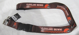 NFL Cleveland Browns Checkers Lanyard Detachable Keyring 23&quot;X3/4&quot; Aminco - £7.45 GBP