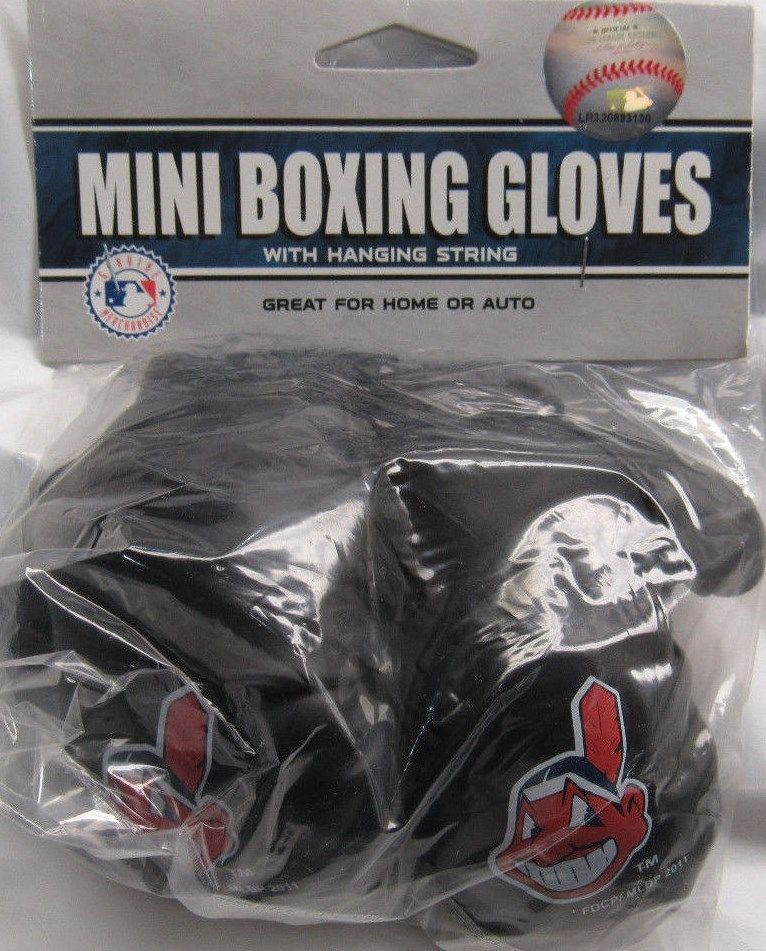 MLB Cleveland Indians 4 Inch Mini Boxing Gloves for Mirror by Fremont Die - $14.99