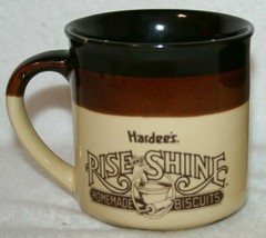 Vintage 80s Hardees Rise &amp; Shine Homemade Biscuits Coffee Tea Mug Cup 1989 - £14.70 GBP