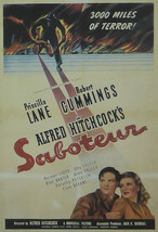 Saboteur - Robert Cummings  - Movie Poster - Framed Picture 11 x 14 - $32.50