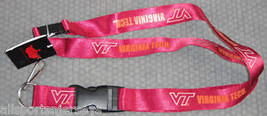 NCAA Virginia Tech Logo on Red Lanyard 23&quot; Long 1&quot; Wide by Aminco - £7.47 GBP