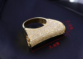 18 k Gold Plated with Cubic Zircon Crystal Ring High Quality Fashion Jewelry  - £39.92 GBP