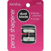 Almine Dual Blade Pencil Sharpener w/Blade Cleaning Pik &amp; Clear Cover - ... - £1.56 GBP