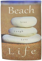 Garden Flag Beach Life Rocks Live Laugh Love Double Sided Banner Flag Em... - £10.66 GBP