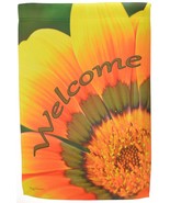 Welcome Decorative Garden Flag Emotes Orange Green Flower Double Sided B... - £10.61 GBP