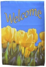 Welcome Garden Flag Yellow Tulips Double Sided Yard Banner Decor Flag Em... - £10.64 GBP