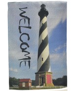 Welcome Garden Flag Black &amp; White Lighthouse Double Sided Banner Flag Em... - £10.61 GBP