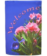 Welcome Garden Flag Pink Tulips Flowers Yard Banner Flag Emotes Decor N - £10.61 GBP