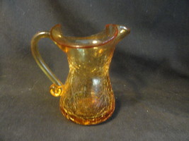 Amber Crackle Glass Creamer or Pitcher - £6.38 GBP