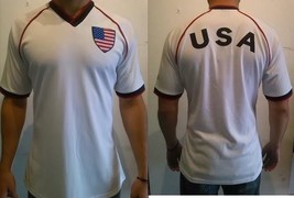 USA Soccer Jersey White USA Mens short sleeve Soccer Jersey Soccer Jerse... - £9.35 GBP