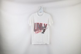 Vintage 90s Mens Medium Spell Out UNLV Rebels Short Sleeve T-Shirt White USA - £31.02 GBP