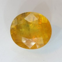 Golden Yellow Sapphire Faceted Oval 12 x 11 mm Natural Gemstone 6.64 carat - £152.04 GBP