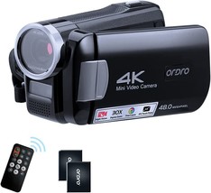 ORDRO 4K Camcorder Video Camera IR Night Vision Vlogging Camera Recorder Full HD - £113.50 GBP