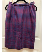 VTG - 70&#39;s Pendleton Red/Blue Houndstooth 100% Wool Pencil Skirt - Size 10 - £19.38 GBP
