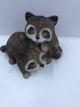 Vintage Homco Raccoons Figurine 1454 Playful Babies Collectible Porcelai... - $6.88