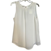 H&amp;M Womens Tank Top Ivory White Sz 10 Embroidered Lined Lightweight Tie Back NWT - £14.15 GBP