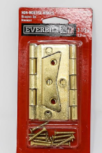 Everbilt 3-1/2&quot; Bright Brass Non-Mortise Hinge - $4.95