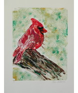 Bird Art Cardinal Monotype Solomon - $135.38 CAD