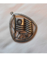 Vintage Bicentennial 1776 pendant 13 star flag on pole with 1776 below - $20.00