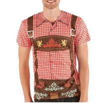 Faux Real Men Oktoberfest T Shirt Beer Germany Top Lederhosen Costume XL New - £23.46 GBP