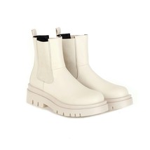 Plus Size 43 Women Chunky Heels Chelsea Boots Autumn Winter Brand Shoes Woman La - £74.93 GBP
